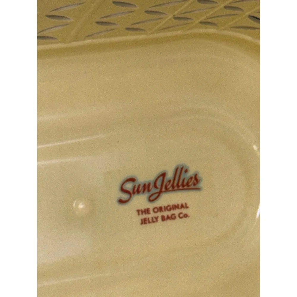 Sun Jellies Retro Atomic Tote Bag Yellow Jelly Basket Vintage Style Market Beach